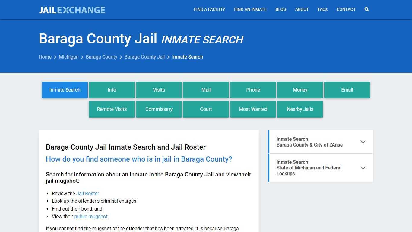 Inmate Search: Roster & Mugshots - Baraga County Jail, MI